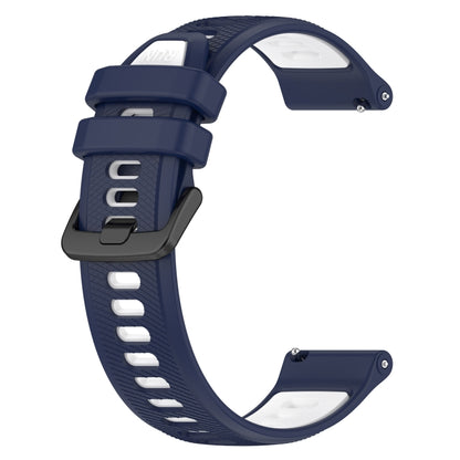 For Samsung Galaxy Watch5 44mm 20mm Sports Two-Color Silicone Watch Band(Midnight Blue+White) - Smart Wear by PMC Jewellery | Online Shopping South Africa | PMC Jewellery
