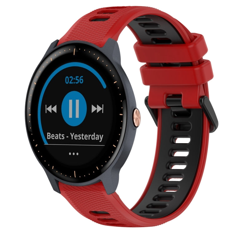 For Garmin Vivoactive3 Music 20mm Sports Two-Color Silicone Watch Band(Red+Black) - Smart Wear by PMC Jewellery | Online Shopping South Africa | PMC Jewellery