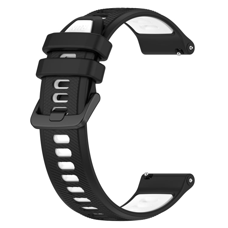 For Garmin Approach S40 20mm Sports Two-Color Silicone Watch Band(Black+White) - Smart Wear by PMC Jewellery | Online Shopping South Africa | PMC Jewellery