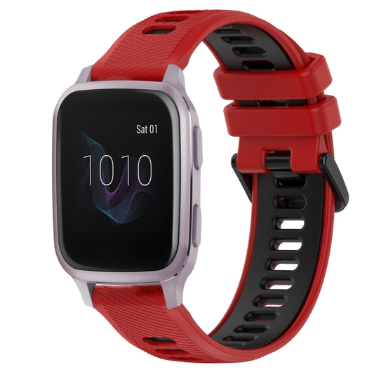 For Garmin Venu SQ 20mm Sports Two-Color Silicone Watch Band(Red+Black) - Smart Wear by PMC Jewellery | Online Shopping South Africa | PMC Jewellery