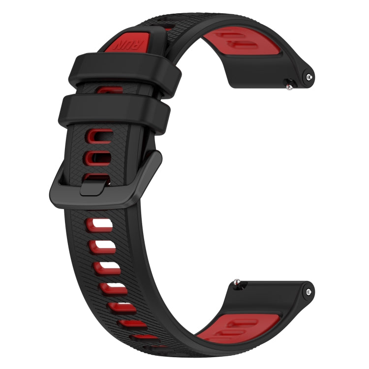 For Garmin VivoMove Luxe 20mm Sports Two-Color Silicone Watch Band(Black+Red) - Smart Wear by PMC Jewellery | Online Shopping South Africa | PMC Jewellery