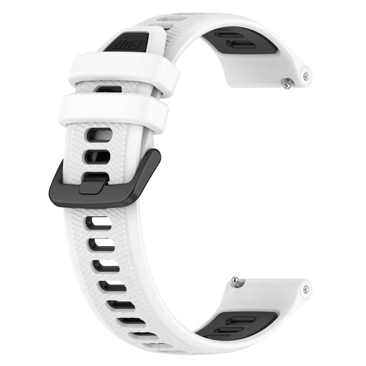 For Garmin Forerunner 645 20mm Sports Two-Color Silicone Watch Band(White+Black) - Smart Wear by PMC Jewellery | Online Shopping South Africa | PMC Jewellery