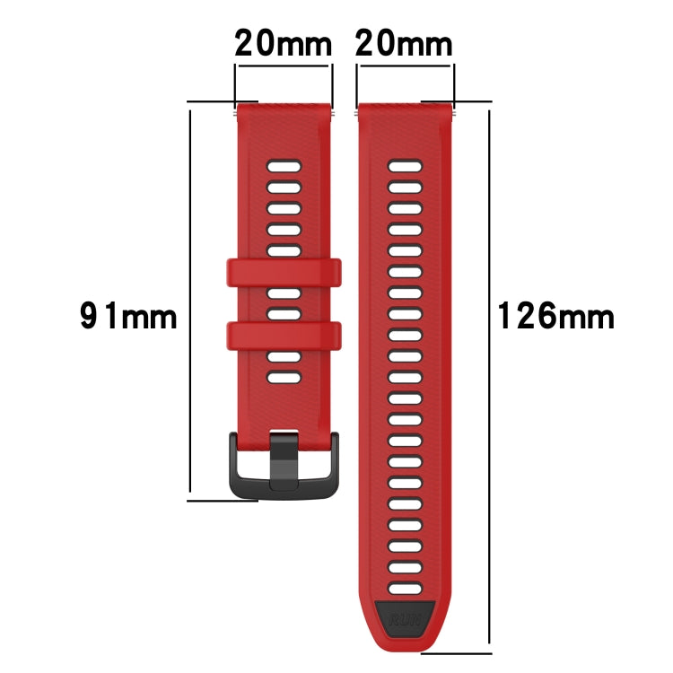 For Huawei Watch GT3 Pro 43mm 20mm Sports Two-Color Silicone Watch Band(Red+Black) - Smart Wear by PMC Jewellery | Online Shopping South Africa | PMC Jewellery