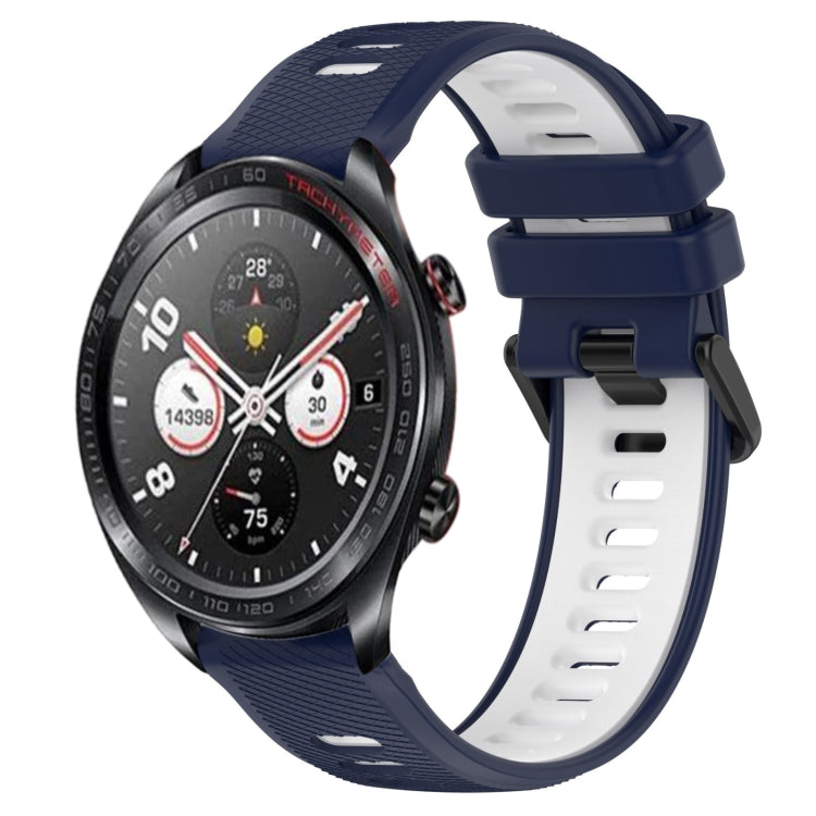 For Honor Watch Dream 22mm Sports Two-Color Silicone Watch Band(Midnight Blue+White) - Smart Wear by PMC Jewellery | Online Shopping South Africa | PMC Jewellery