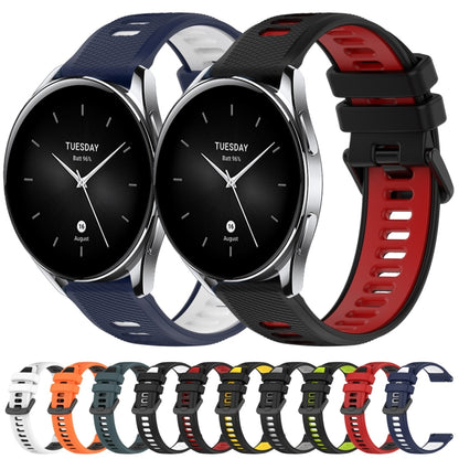 For Xiaomi MI Watch Color 2 22mm Sports Two-Color Silicone Watch Band(Black+Grey) - Smart Wear by PMC Jewellery | Online Shopping South Africa | PMC Jewellery