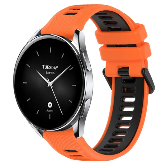 For Xiaomi Watch S2 46mm 22mm Sports Two-Color Silicone Watch Band(Orange+Black) - Smart Wear by PMC Jewellery | Online Shopping South Africa | PMC Jewellery