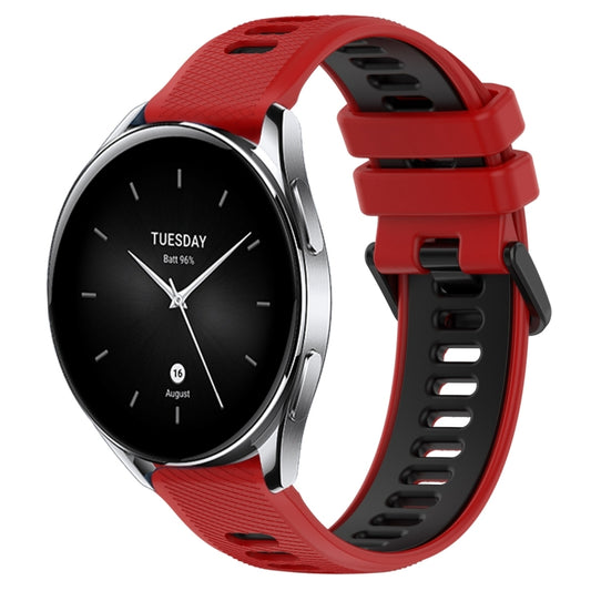 For Xiaomi Watch S2 46mm 22mm Sports Two-Color Silicone Watch Band(Red+Black) - Smart Wear by PMC Jewellery | Online Shopping South Africa | PMC Jewellery