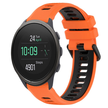 For SUUNTO 5 Peak 22mm Sports Two-Color Silicone Watch Band(Orange+Black) - Smart Wear by PMC Jewellery | Online Shopping South Africa | PMC Jewellery