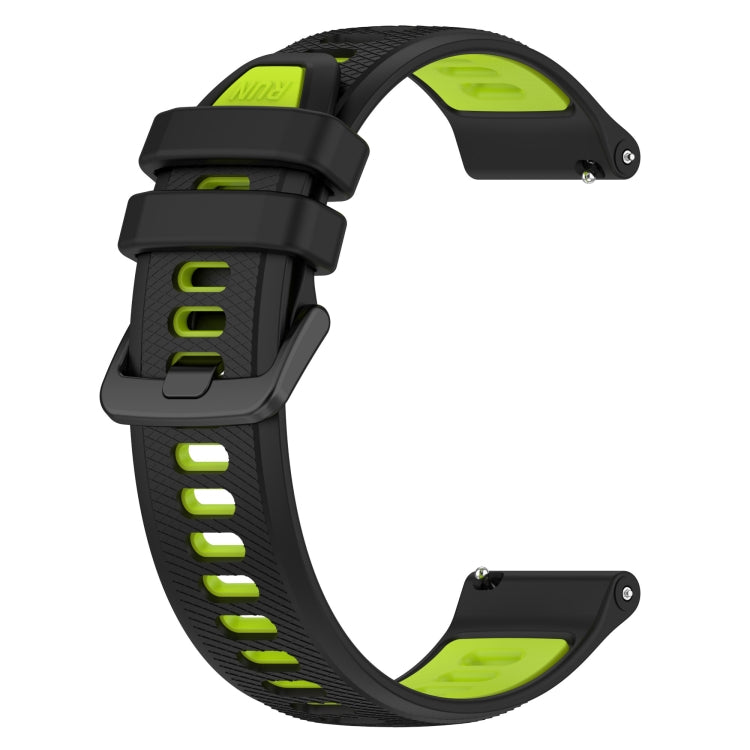 For SUUNTO 5 Peak 22mm Sports Two-Color Silicone Watch Band(Black+Green) - Smart Wear by PMC Jewellery | Online Shopping South Africa | PMC Jewellery