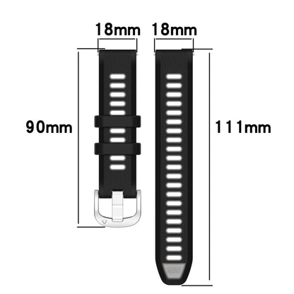 For Garmin Forerunner 265S Music 18mm Sports Two-Color Steel Buckle Silicone Watch Band(Starlight+Black) - Smart Wear by PMC Jewellery | Online Shopping South Africa | PMC Jewellery