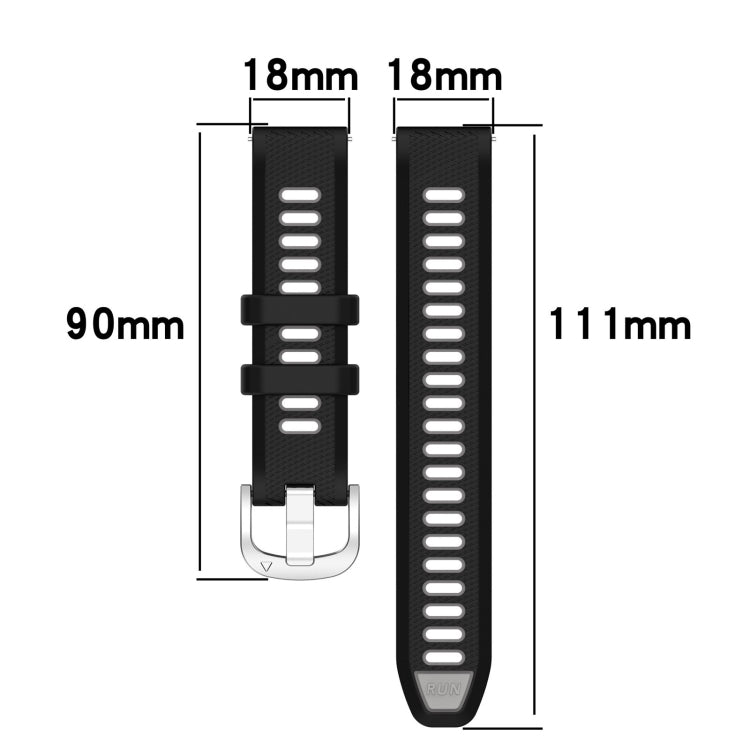 For Garmin Vivomove 3S 18mm Sports Two-Color Steel Buckle Silicone Watch Band(Starlight+Black) - Smart Wear by PMC Jewellery | Online Shopping South Africa | PMC Jewellery