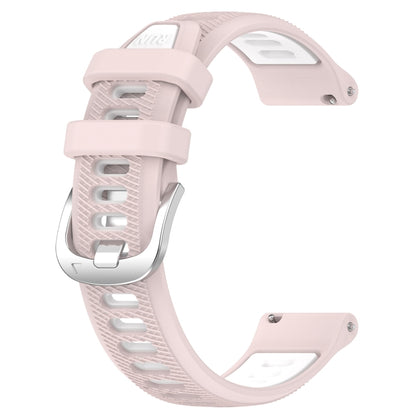 For Honor Watch ES 20mm Sports Two-Color Steel Buckle Silicone Watch Band(Pink+White) - Smart Wear by PMC Jewellery | Online Shopping South Africa | PMC Jewellery