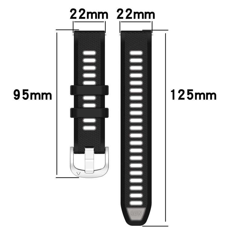 For Amazfit GTR 3 Pro 22mm Cross Texture Two Color Silicone Steel Buckle Watch Band(White+Blue) -  by PMC Jewellery | Online Shopping South Africa | PMC Jewellery