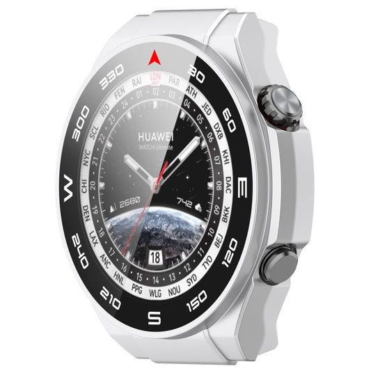 For Huawei Watch Ultimate PC+ Toughened Film Integrated Watch Protective Case(Sliver) - Smart Wear by PMC Jewellery | Online Shopping South Africa | PMC Jewellery