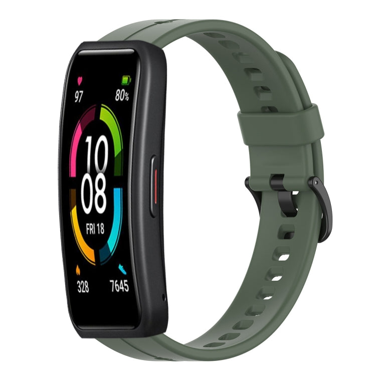 For Huawei Band 6 Solid Color Silicone Watch Band(Green) - Smart Wear by PMC TechLife | Online Shopping South Africa | PMC TechLife