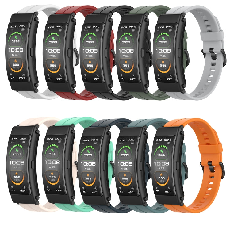 For Huawei Band 3 Solid Color Silicone Watch Band(Green) - Smart Wear by PMC TechLife | Online Shopping South Africa | PMC TechLife