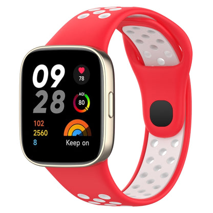 For Redmi Watch 3 Sports Two-Color Silicone Watch Band(Red+White) - Smart Wear by PMC Jewellery | Online Shopping South Africa | PMC Jewellery