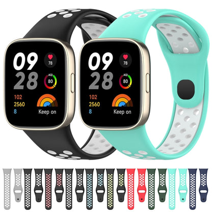 For Redmi Watch 3 Sports Two-Color Silicone Watch Band(Black+White) - Smart Wear by PMC Jewellery | Online Shopping South Africa | PMC Jewellery