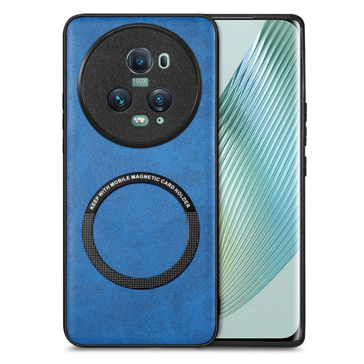 For Honor Magic 5 Pro Solid Color Skin-feel Leather Back Cover Magsafe Phone Case(Blue) - Honor Cases by PMC Jewellery | Online Shopping South Africa | PMC Jewellery