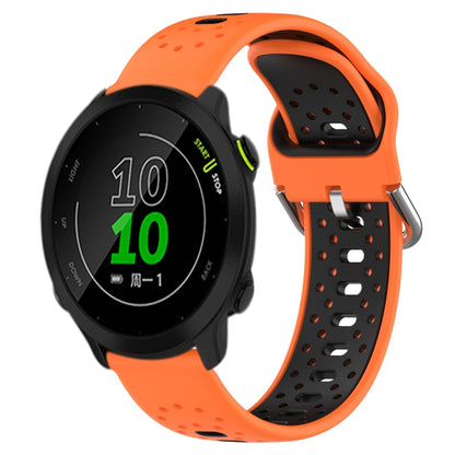 For Garmin Forerunner 158 20mm Breathable Two-Color Silicone Watch Band(Orange+Black) - Watch Bands by PMC Jewellery | Online Shopping South Africa | PMC Jewellery