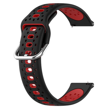 For Garmin Forerunner 158 20mm Breathable Two-Color Silicone Watch Band(Black+Red) - Watch Bands by PMC Jewellery | Online Shopping South Africa | PMC Jewellery