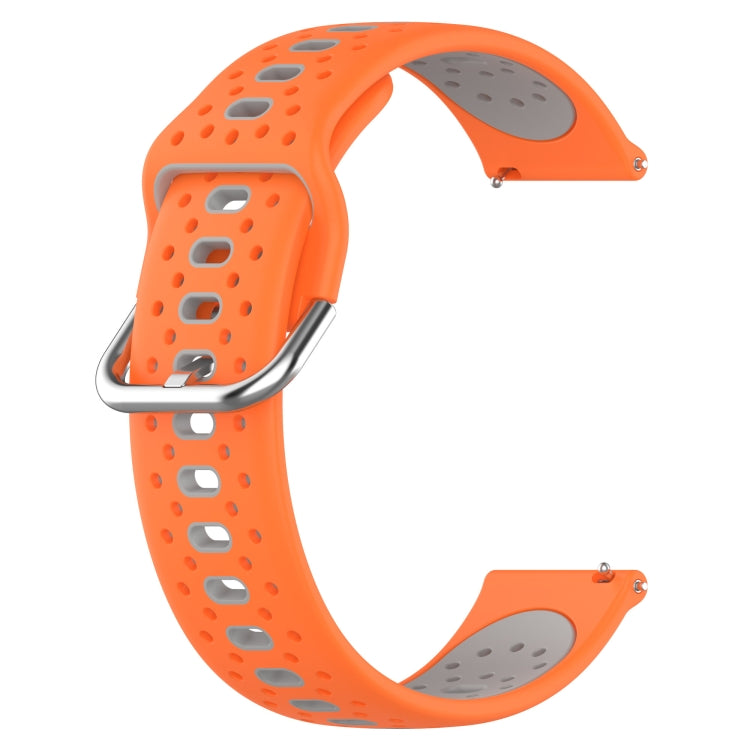 For Garmin Forerunner 55 20mm Breathable Two-Color Silicone Watch Band(Orange+Grey) - Watch Bands by PMC Jewellery | Online Shopping South Africa | PMC Jewellery