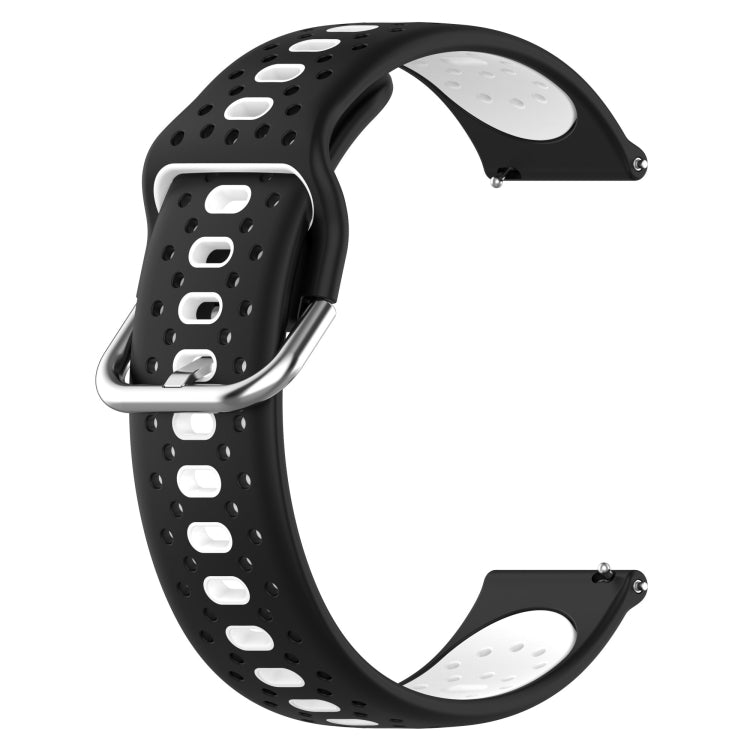 For Garmin Venu 20mm Breathable Two-Color Silicone Watch Band(Black+White) - Watch Bands by PMC Jewellery | Online Shopping South Africa | PMC Jewellery