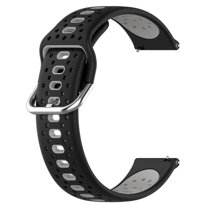 For Garmin VivoMove Luxe 20mm Breathable Two-Color Silicone Watch Band(Black+Grey) - Watch Bands by PMC Jewellery | Online Shopping South Africa | PMC Jewellery