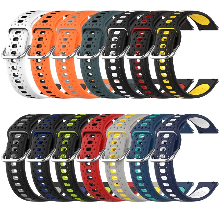 For Garmin Forerunner 158 20mm Breathable Two-Color Silicone Watch Band(Midnight Blue+White) -  by PMC TechLife | Online Shopping South Africa | PMC TechLife