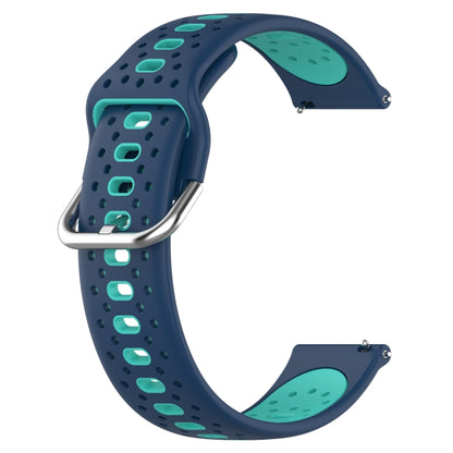 For Samsung Galaxy Watch 5 44mm 20mm Breathable Two-Color Silicone Watch Band(Blue+Teal) - Watch Bands by PMC Jewellery | Online Shopping South Africa | PMC Jewellery