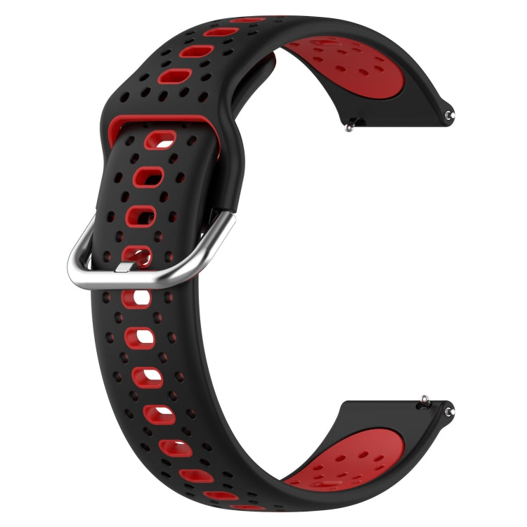 For Samsung Galaxy Watch Active 2 40mm 20mm Breathable Two-Color Silicone Watch Band(Black+Red) - Watch Bands by PMC Jewellery | Online Shopping South Africa | PMC Jewellery