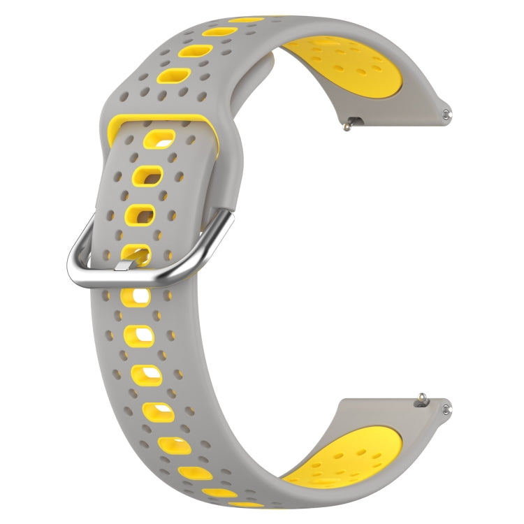 For Amazfit GTR Mini 20mm Breathable Two-Color Silicone Watch Band(Grey+Yellow) -  by PMC TechLife | Online Shopping South Africa | PMC TechLife