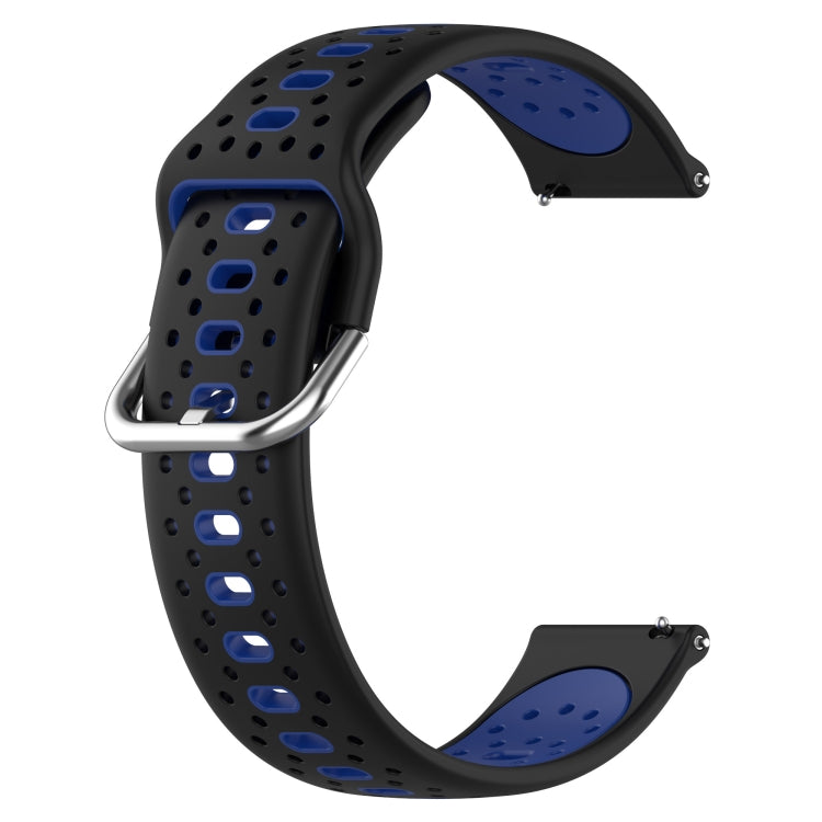 For Amazfit GTS 4 Mini 20mm Breathable Two-Color Silicone Watch Band(Black+Blue) - Watch Bands by PMC TechLife | Online Shopping South Africa | PMC TechLife