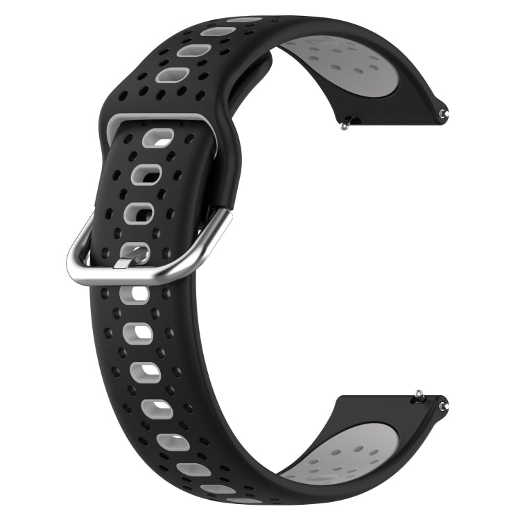 For Amazfit GTS 2 20mm Breathable Two-Color Silicone Watch Band(Black+Grey) - Watch Bands by PMC TechLife | Online Shopping South Africa | PMC TechLife