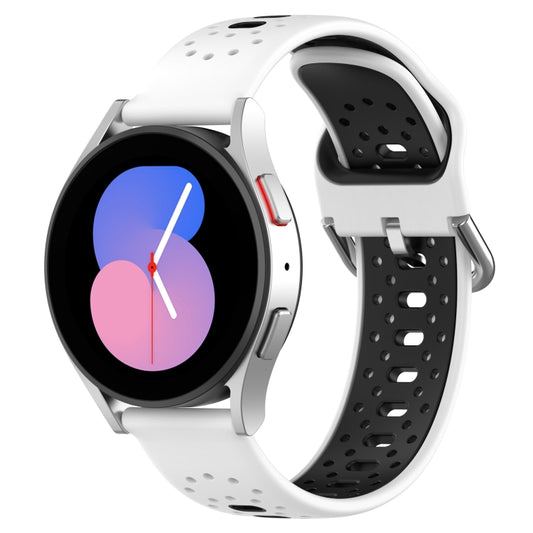 For Huawei Watch GT3 Pro 43mm 20mm Breathable Two-Color Silicone Watch Band(White+Black) - Watch Bands by PMC Jewellery | Online Shopping South Africa | PMC Jewellery