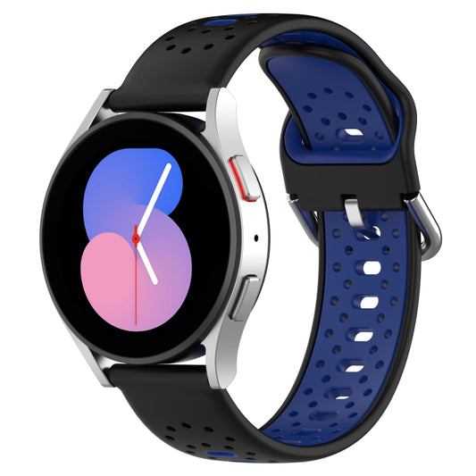 For Huawei Watch 2 20mm Breathable Two-Color Silicone Watch Band(Black+Blue) -  by PMC Jewellery | Online Shopping South Africa | PMC Jewellery