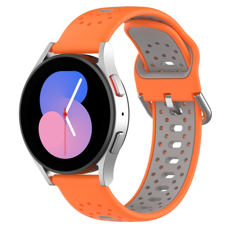 For Honor Magic Watch2 42mm 20mm Breathable Two-Color Silicone Watch Band(Orange+Grey) - Watch Bands by PMC TechLife | Online Shopping South Africa | PMC TechLife