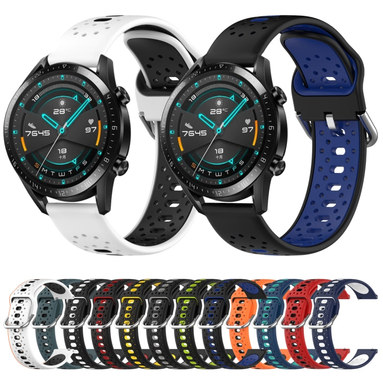 For Huawei Watch 2 20mm Breathable Two-Color Silicone Watch Band(Red+Black) - Watch Bands by PMC TechLife | Online Shopping South Africa | PMC TechLife