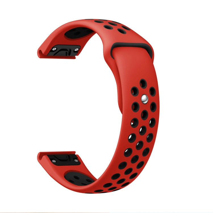 For Garmin Forerunner 955 22mm Sports Breathable Silicone Watch Band(Red+Black) -  by PMC Jewellery | Online Shopping South Africa | PMC Jewellery