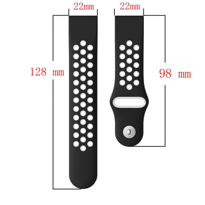 For Garmin Instinct Crossover Solar 22mm Sports Breathable Silicone Watch Band(White+Black) -  by PMC Jewellery | Online Shopping South Africa | PMC Jewellery