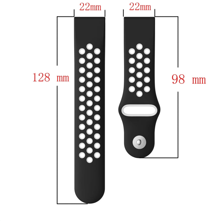 For Garmin EPIX Gen 2 22mm Sports Breathable Silicone Watch Band(White+Black) -  by PMC Jewellery | Online Shopping South Africa | PMC Jewellery