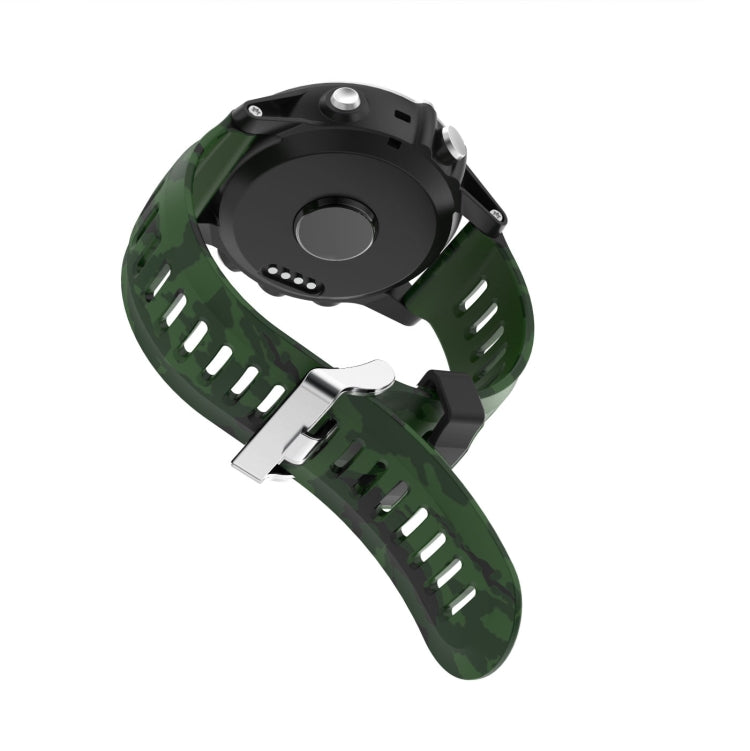 For Garmin Fenix 7X Solar 26mm Camouflage Printed Silicone Watch Band(Grey+Army Camouflage) - Watch Bands by PMC Jewellery | Online Shopping South Africa | PMC Jewellery