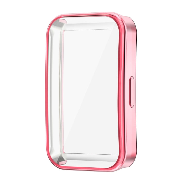 For Huawei Band 8 ENKAY Hat-Prince Full Coverage Electroplated Soft TPU Watch Case with Screen Protection(Pink) - Watch Cases by ENKAY | Online Shopping South Africa | PMC Jewellery