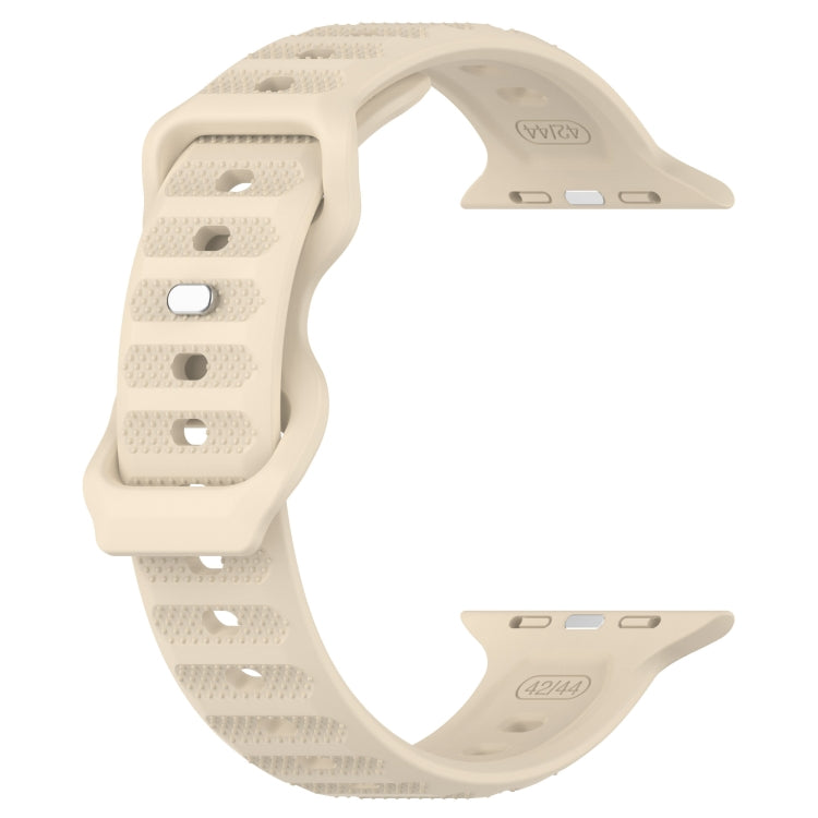 For Apple Watch Ultra 49mm Reverse Buckle Dot Texture Silicone Watch Band(Khaki) - Watch Bands by PMC TechLife | Online Shopping South Africa | PMC TechLife