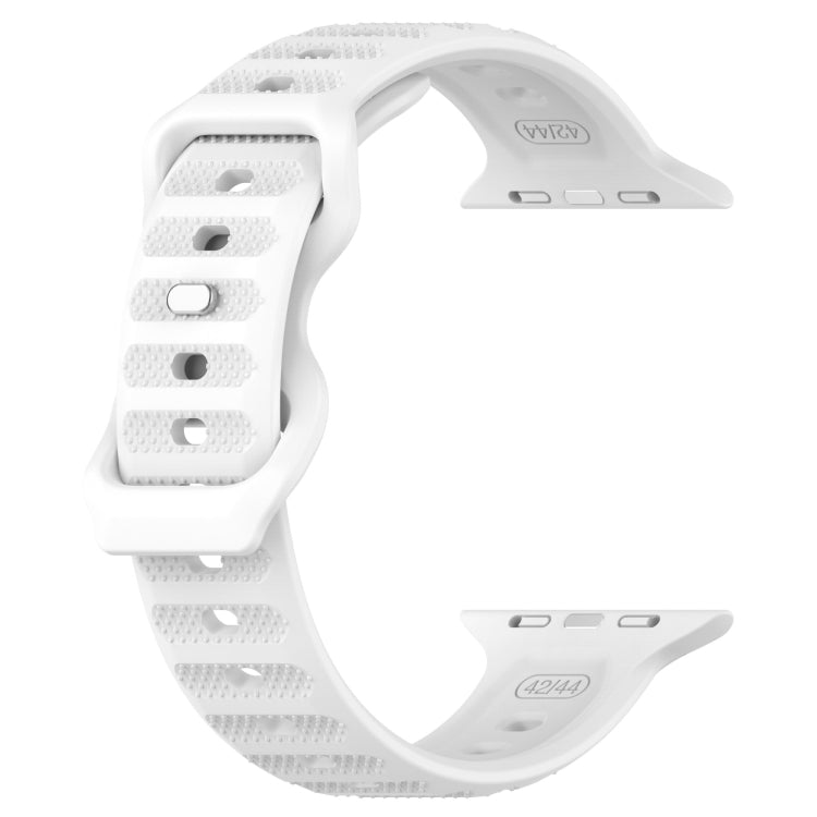 For Apple Watch 8 45mm Reverse Buckle Dot Texture Silicone Watch Band(White) - Watch Bands by PMC TechLife | Online Shopping South Africa | PMC TechLife