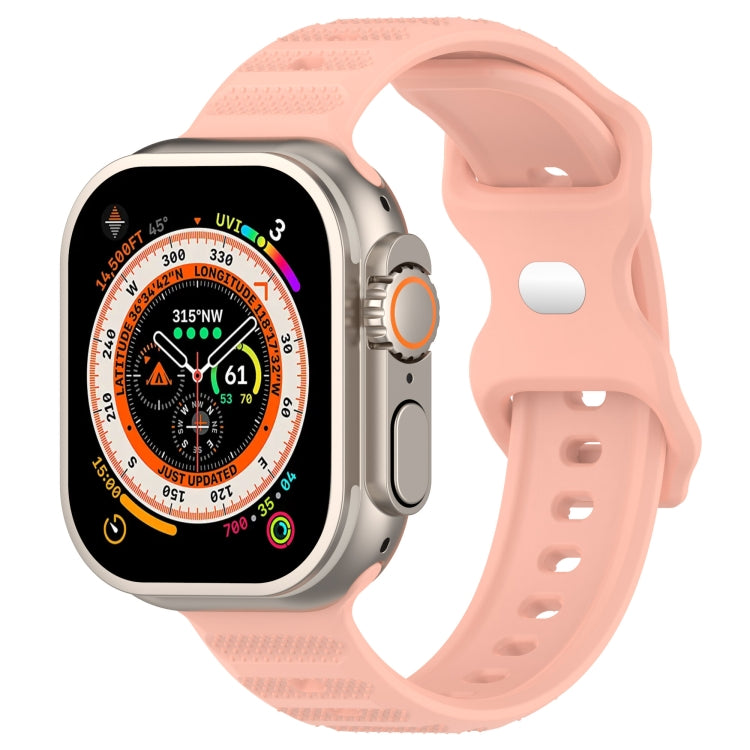 For Apple Watch 8 41mm Reverse Buckle Dot Texture Silicone Watch Band(Pink) - Watch Bands by PMC TechLife | Online Shopping South Africa | PMC TechLife