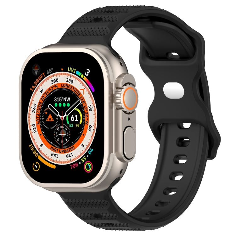 For Apple Watch 8 41mm Reverse Buckle Dot Texture Silicone Watch Band(Black) - Watch Bands by PMC TechLife | Online Shopping South Africa | PMC TechLife