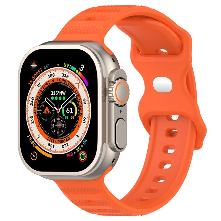 For Apple Watch 7 45mm Reverse Buckle Dot Texture Silicone Watch Band(Orange) - Watch Bands by PMC TechLife | Online Shopping South Africa | PMC TechLife