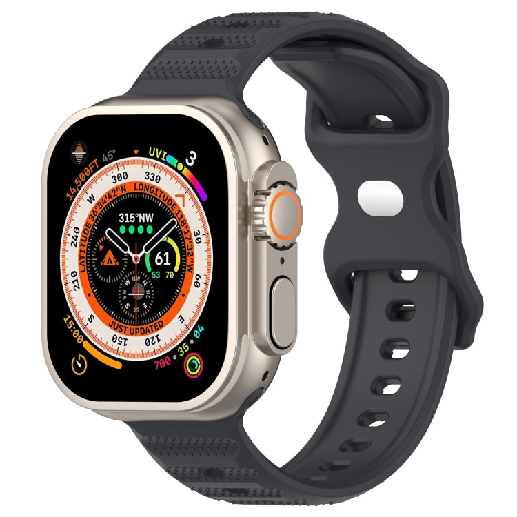 For Apple Watch 7 41mm Reverse Buckle Dot Texture Silicone Watch Band(Dark Gray) - Watch Bands by PMC TechLife | Online Shopping South Africa | PMC TechLife