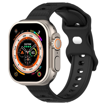 For Apple Watch SE 2022 44mm Reverse Buckle Dot Texture Silicone Watch Band(Black) - Watch Bands by PMC Jewellery | Online Shopping South Africa | PMC Jewellery